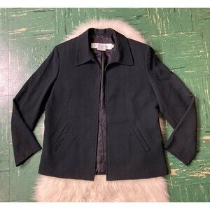 Garfield & Marks Black Full Zip Blazer sz 10 Made in New York Vintage